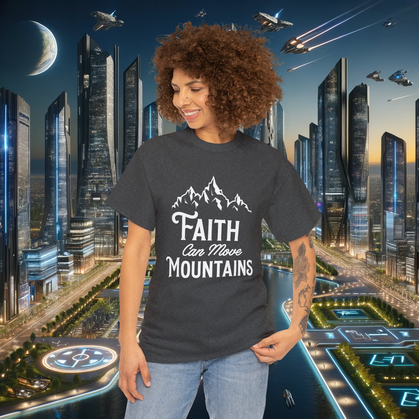 Faith Can Move Mountains Unisex Cotton Tee