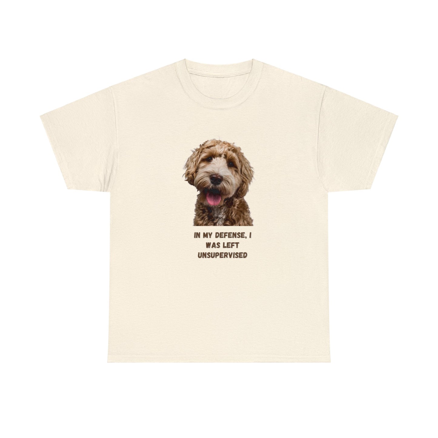 In My Defense Doodle Dog Unisex Heavy Cotton Tee