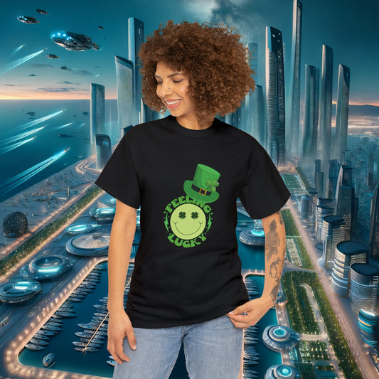 St Patrick's Day Happy Face Unisex Cotton Tee