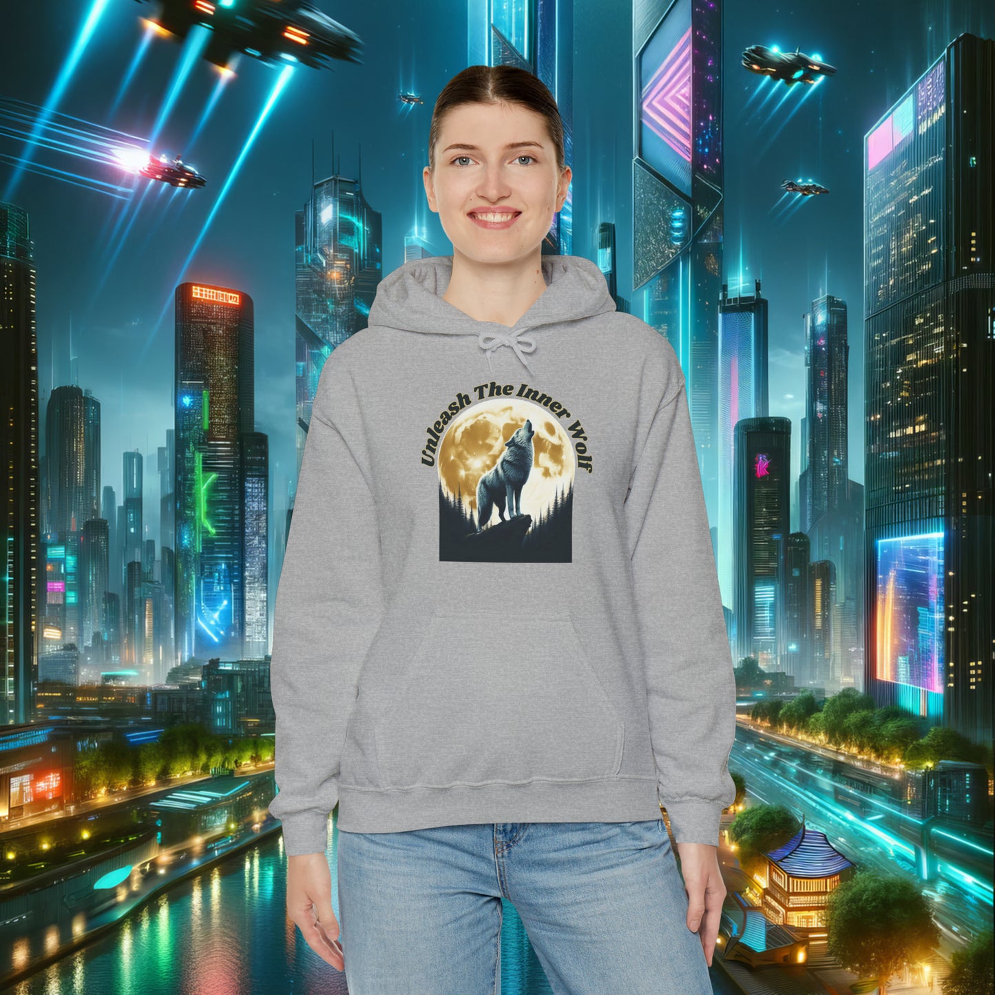 Unleash The Inner Wolf Unisex Hooded Sweatshirt