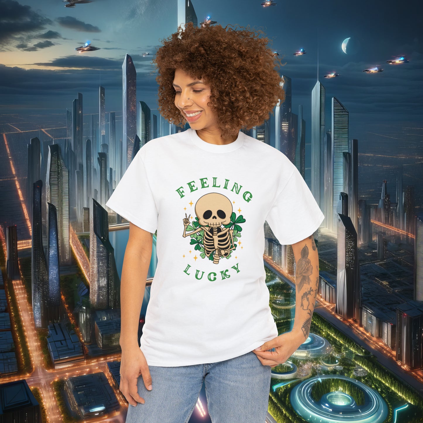 Felling Lucky St Patrick's Day Unisex Cotton Tee