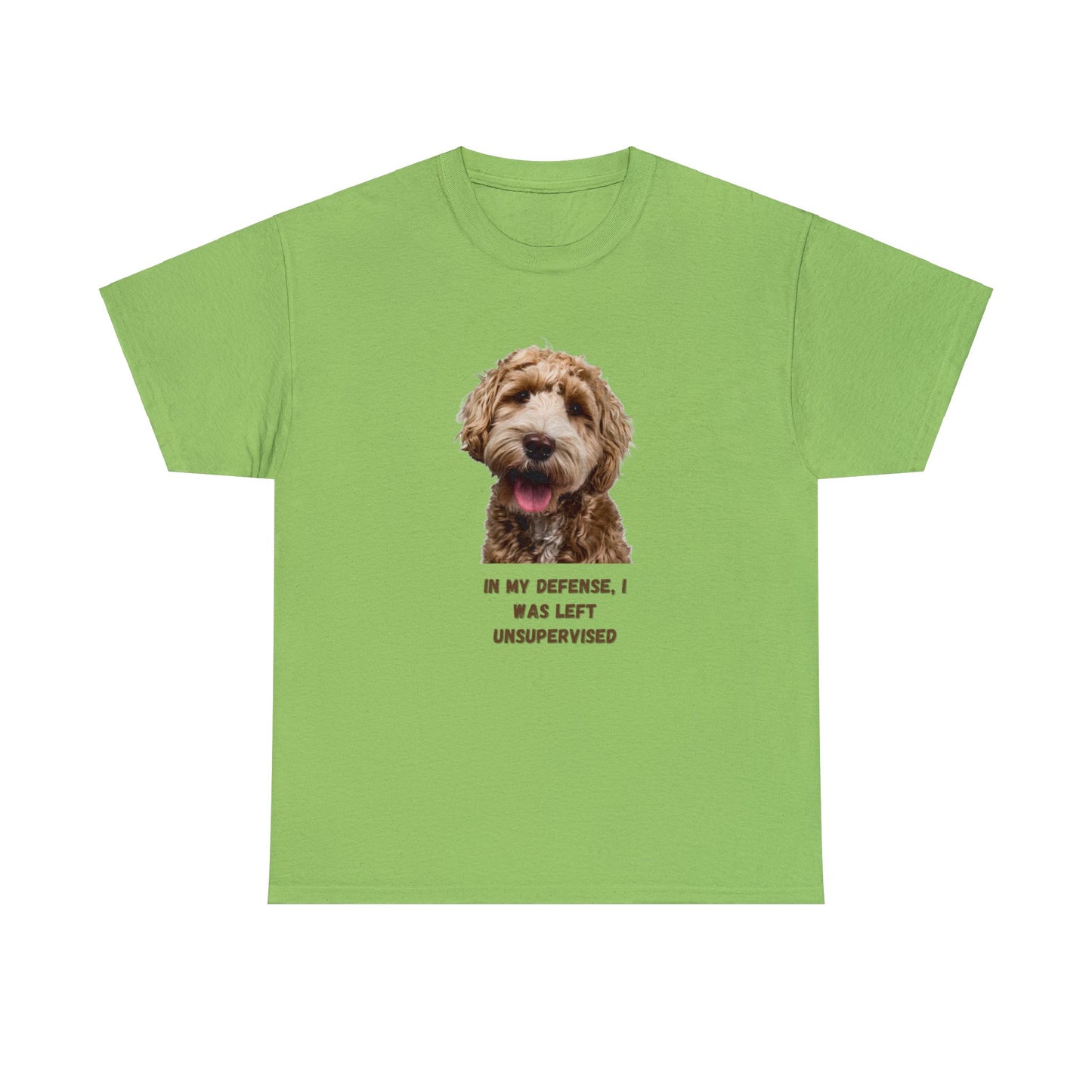 In My Defense Doodle Dog Unisex Heavy Cotton Tee