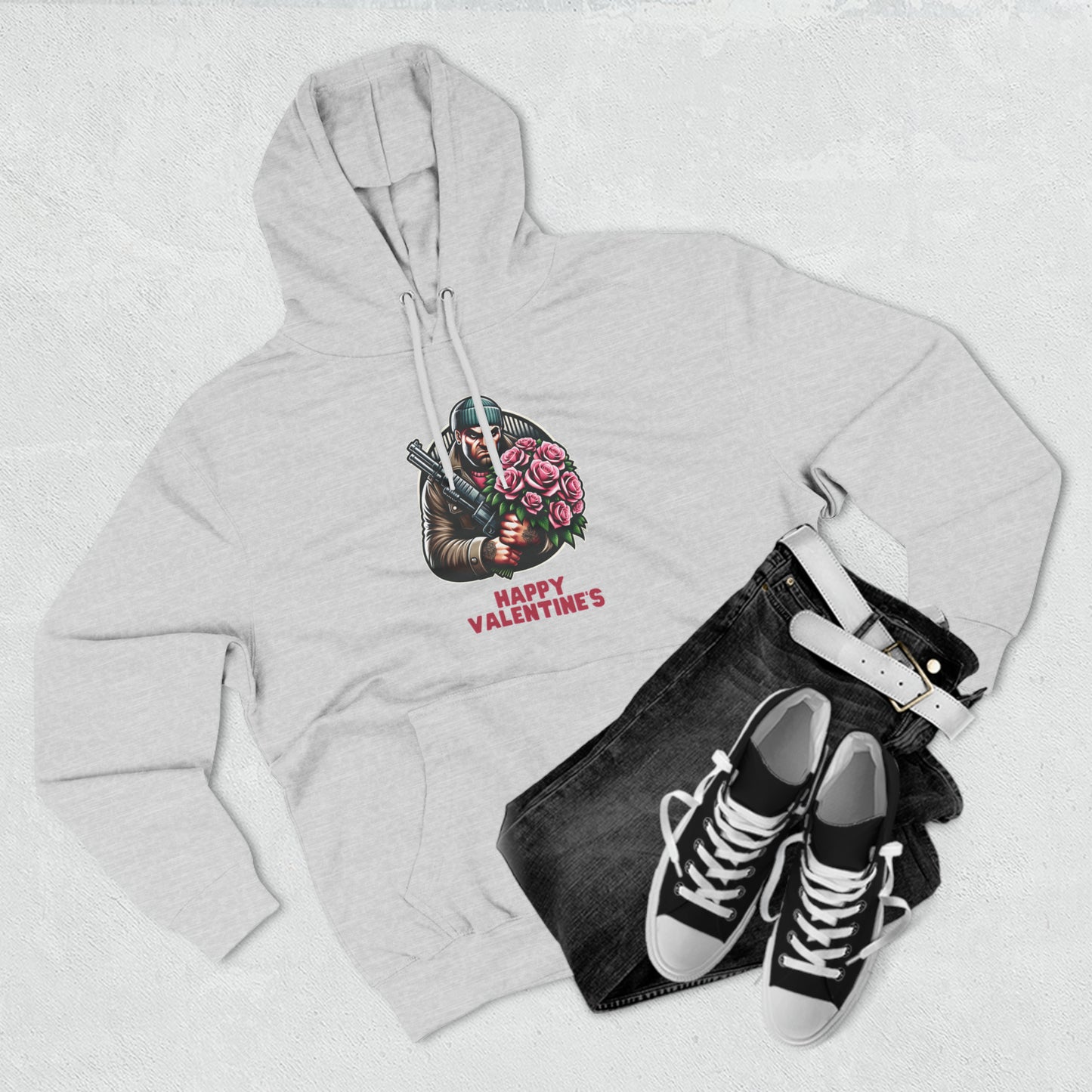 Romantic Thug Three-Panel Fleece Hoodie