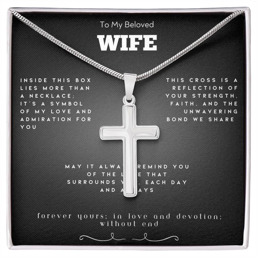 Stainless Cross Necklace with Matching Chain (Wife)