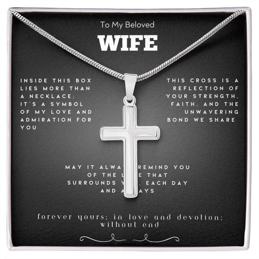 Stainless Cross Necklace with Matching Chain (Wife)