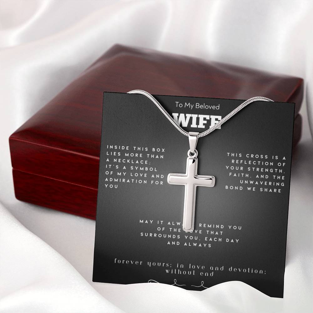 Stainless Cross Necklace with Matching Chain (Wife)