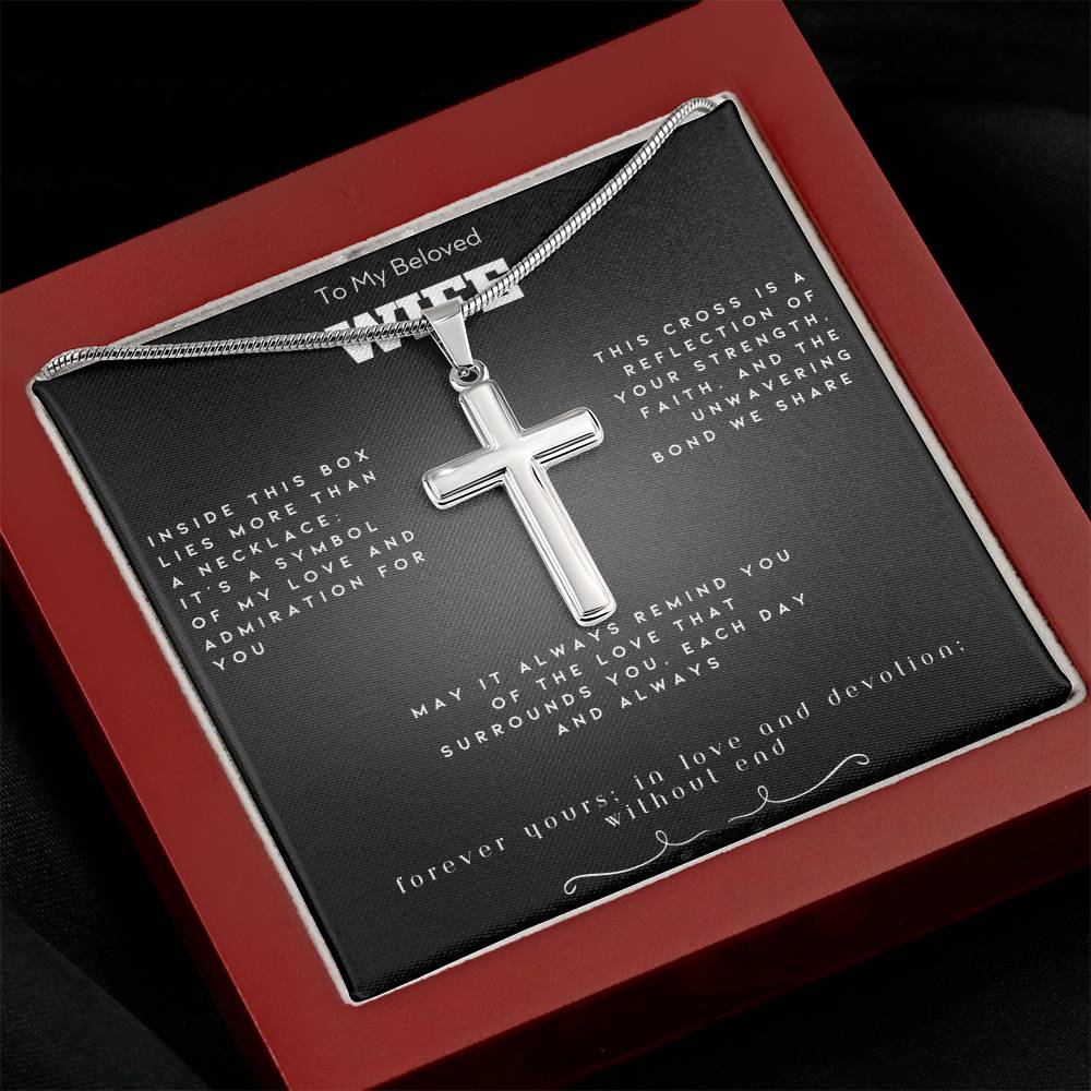 Stainless Cross Necklace with Matching Chain (Wife)