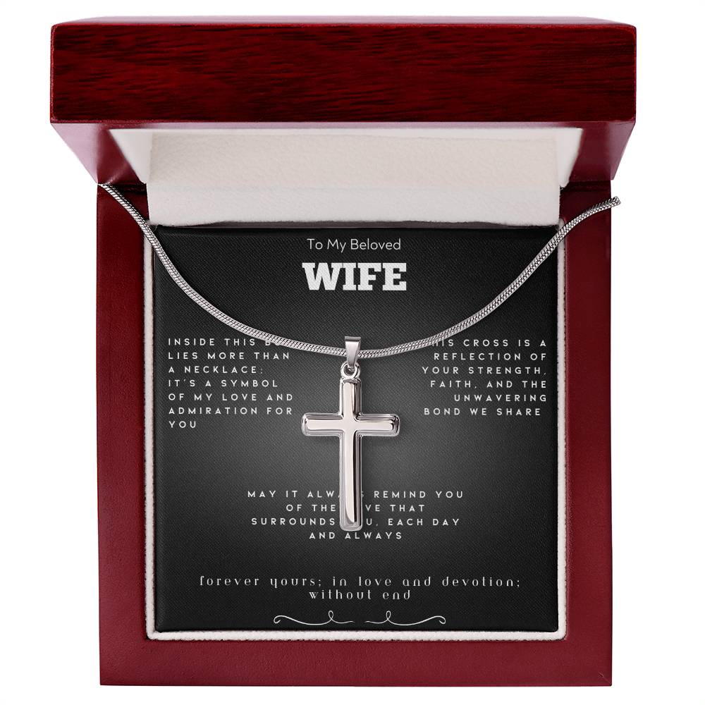 Stainless Cross Necklace with Matching Chain (Wife)